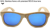 Bamboo Frame Polarized Men Sunglasses Handmade-GAEA-Wood Frame EyeWear-blue REVO lens-GAEA-Wood Frame EyeWear Eco Friendly Sunglasses