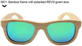 Bamboo Frame Polarized Men Sunglasses Handmade-GAEA-Wood Frame EyeWear-green REVO lens-GAEA-Wood Frame EyeWear Eco Friendly Sunglasses