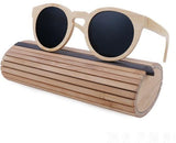 Bamboo Men Wooden Sunglasses polarized lens-GAEA-Wood frame EyeWear-black lens with case 1-GAEA-Wood Frame EyeWear Eco Friendly Sunglasses