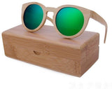 Bamboo Men Wooden Sunglasses polarized lens-GAEA-Wood frame EyeWear-green lens with case-GAEA-Wood Frame EyeWear Eco Friendly Sunglasses