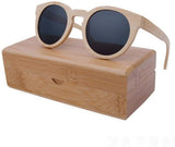 Bamboo Men Wooden Sunglasses polarized lens-GAEA-Wood frame EyeWear-black lens with case-GAEA-Wood Frame EyeWear Eco Friendly Sunglasses