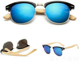 Bamboo Sunglasses Half frame wood Temple Metal sunglasses Unisex-GAEA-Wood frame EyeWear-Cwood 01-GAEA-Wood Frame EyeWear Eco Friendly Sunglasses