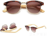 Bamboo Sunglasses Half frame wood Temple Metal sunglasses Unisex-GAEA-Wood frame EyeWear-Cwood 03-GAEA-Wood Frame EyeWear Eco Friendly Sunglasses