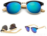 Bamboo Sunglasses Half frame wood Temple Metal sunglasses Unisex-GAEA-Wood frame EyeWear-Cwood 04-GAEA-Wood Frame EyeWear Eco Friendly Sunglasses