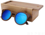 Bamboo Unisex Polarized Wooden Sunglasses-GAEA-Wood frame EyeWear-blue lens-GAEA-Wood Frame EyeWear Eco Friendly Sunglasses