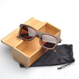Black Brown Bamboo Sunglasses Unisex UV400 Polarized-GAEA-Wood frame EyeWear-brown brown with box-GAEA-Wood Frame EyeWear Eco Friendly Sunglasses
