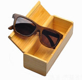 Black Brown Bamboo Sunglasses Unisex UV400 Polarized-GAEA-Wood frame EyeWear-brown grey with case-GAEA-Wood Frame EyeWear Eco Friendly Sunglasses