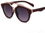 Classic Cat Eye Sunglasses Metal Bridge Unisex Brown UV400-GAEA-Wood frame EyeWear-Burgundy and greys-GAEA-Wood Frame EyeWear Eco Friendly Sunglasses