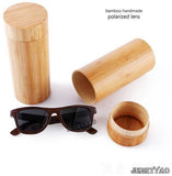 Handmade Natural Small Size Bamboo Women Sunglasses Polarized-GAEA-Wood frame EyeWear-black lens with case-GAEA-Wood Frame EyeWear Eco Friendly Sunglasses