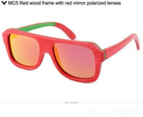 Handmade New wooden Unisex sunglasses polarized-GAEA-Wood frame EyeWear-RED-GAEA-Wood Frame EyeWear Eco Friendly Sunglasses