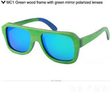 Handmade New wooden Unisex sunglasses polarized-GAEA-Wood frame EyeWear-GREEN-GAEA-Wood Frame EyeWear Eco Friendly Sunglasses