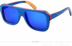 Handmade New wooden Unisex sunglasses polarized-GAEA-Wood frame EyeWear-BLUE-GAEA-Wood Frame EyeWear Eco Friendly Sunglasses