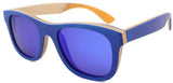Handmade Unisex Sunglasses Skateboard wood Frame Polarized Lens UV400-GAEA-Wood Frame EyeWear-Blue lens-GAEA-Wood Frame EyeWear Eco Friendly Sunglasses