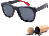 Handmade Unisex Sunglasses Skateboard wood Frame Polarized Lens UV400-GAEA-Wood Frame EyeWear-with a bamboo case-GAEA-Wood Frame EyeWear Eco Friendly Sunglasses