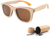 Handmade Unisex Sunglasses Skateboard wood Frame Polarized Lens UV400-GAEA-Wood Frame EyeWear-with a bamboo case 4-GAEA-Wood Frame EyeWear Eco Friendly Sunglasses