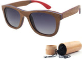 Handmade Unisex Sunglasses Skateboard wood Frame Polarized Lens UV400-GAEA-Wood Frame EyeWear-with a bamboo case 1-GAEA-Wood Frame EyeWear Eco Friendly Sunglasses