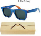 Men's Wooden Sunglasses Polarized Mirror Lens Oversize-GAEA-Wood Frame EyeWear-BlueGrey-GAEA-Wood Frame EyeWear Eco Friendly Sunglasses