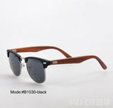 New arrival Unisex Sunglasses With Wooden Temple UVB UVA-GAEA-Wood frame EyeWear-black-GAEA-Wood Frame EyeWear Eco Friendly Sunglasses