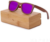 new arrival Women skateboard wood sunglasses Polarized,UV400-GAEA-Wood frame EyeWear-purple lens withcase-GAEA-Wood Frame EyeWear Eco Friendly Sunglasses
