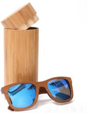 new arrival Women skateboard wood sunglasses Polarized,UV400-GAEA-Wood frame EyeWear-blue lens with case-GAEA-Wood Frame EyeWear Eco Friendly Sunglasses