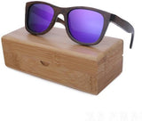 New fashion polarized Men Bamboo wooden sunglasses-GAEA-Wood frame EyeWear-purple lens withcase-GAEA-Wood Frame EyeWear Eco Friendly Sunglasses
