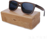 New fashion polarized Men Bamboo wooden sunglasses-GAEA-Wood frame EyeWear-black lens with case-GAEA-Wood Frame EyeWear Eco Friendly Sunglasses