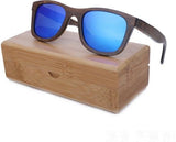 New fashion polarized Men Bamboo wooden sunglasses-GAEA-Wood frame EyeWear-blue lens with case-GAEA-Wood Frame EyeWear Eco Friendly Sunglasses
