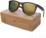 New fashion polarized Men Bamboo wooden sunglasses-GAEA-Wood frame EyeWear-gold lens with case-GAEA-Wood Frame EyeWear Eco Friendly Sunglasses