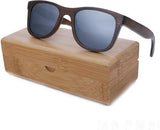 New fashion polarized Men Bamboo wooden sunglasses-GAEA-Wood frame EyeWear-silver lens withcase-GAEA-Wood Frame EyeWear Eco Friendly Sunglasses