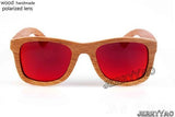 New Fashion Unisex Wood Sunglasses-GAEA-Wood frame EyeWear-red lens-GAEA-Wood Frame EyeWear Eco Friendly Sunglasses