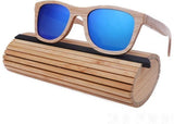 New Fashion Unisex Wood Sunglasses-GAEA-Wood frame EyeWear-blue lens with case 1-GAEA-Wood Frame EyeWear Eco Friendly Sunglasses