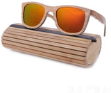New Fashion Unisex Wood Sunglasses-GAEA-Wood frame EyeWear-orange lens withcase 1-GAEA-Wood Frame EyeWear Eco Friendly Sunglasses