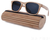 New Fashion Unisex Wood Sunglasses-GAEA-Wood frame EyeWear-black lens with case 1-GAEA-Wood Frame EyeWear Eco Friendly Sunglasses