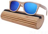 New Fashion Wood Sunglasses Men ,UV400 Polarized-GAEA-Wood frame EyeWear-blue lens with case 1-GAEA-Wood Frame EyeWear Eco Friendly Sunglasses