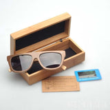 New Polarized Men UV400 Wood Skateboard Sunglasses-GAEA-Wood Frame EyeWear-C4 with case-GAEA-Wood Frame EyeWear Eco Friendly Sunglasses
