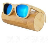 New Unisex Handmade Wooden Bamboo Sunglasses Polarized UV400-GAEA-Wood Frame EyeWear-Blue lens-GAEA-Wood Frame EyeWear Eco Friendly Sunglasses