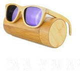 New Unisex Handmade Wooden Bamboo Sunglasses Polarized UV400-GAEA-Wood Frame EyeWear-Purple lens-GAEA-Wood Frame EyeWear Eco Friendly Sunglasses