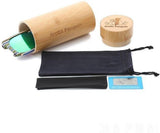 New Unisex Wooden Sunglasses Blue Stripe Frame Sunglasses-AvidShopper-Green with case-GAEA-Wood Frame EyeWear Eco Friendly Sunglasses