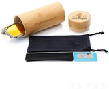 New Unisex Wooden Sunglasses Blue Stripe Frame Sunglasses-AvidShopper-Orange with case-GAEA-Wood Frame EyeWear Eco Friendly Sunglasses