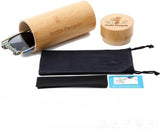 New Unisex Wooden Sunglasses Blue Stripe Frame Sunglasses-AvidShopper-Grey with case-GAEA-Wood Frame EyeWear Eco Friendly Sunglasses