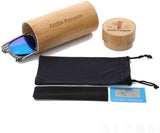 New Unisex Wooden Sunglasses Blue Stripe Frame Sunglasses-AvidShopper-Blue with case-GAEA-Wood Frame EyeWear Eco Friendly Sunglasses