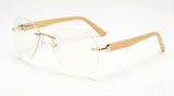 New Women Rimless Sunglasses Bamboo UV400-GAEA-Wood frame EyeWear-clear lens-GAEA-Wood Frame EyeWear Eco Friendly Sunglasses
