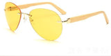 New Women Rimless Sunglasses Bamboo UV400-GAEA-Wood frame EyeWear-yellow-GAEA-Wood Frame EyeWear Eco Friendly Sunglasses