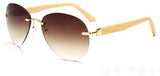 New Women Rimless Sunglasses Bamboo UV400-GAEA-Wood frame EyeWear-coffee-GAEA-Wood Frame EyeWear Eco Friendly Sunglasses