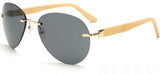 New Women Rimless Sunglasses Bamboo UV400-GAEA-Wood frame EyeWear-black-GAEA-Wood Frame EyeWear Eco Friendly Sunglasses