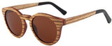 Polarized All Frame Round Wood Sunglasses Unisex UV400 Handmade-GAEA-Wood Frame EyeWear-Brown-GAEA-Wood Frame EyeWear Eco Friendly Sunglasses