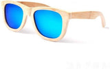 Polarized Sunglasses Wooden Men-AvidShopper-Bamboo w blue mirror-GAEA-Wood Frame EyeWear Eco Friendly Sunglasses