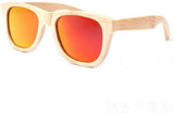 Polarized Sunglasses Wooden Men-AvidShopper-Bamboo w red mirror-GAEA-Wood Frame EyeWear Eco Friendly Sunglasses