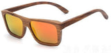 Polarized Wooden Sunglasses Mirrored Zebra Men & Women Sunglasses-AvidShopper-Red mirror lens-GAEA-Wood Frame EyeWear Eco Friendly Sunglasses