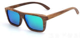 Polarized Wooden Sunglasses Mirrored Zebra Men & Women Sunglasses-AvidShopper-Green mirror lens-GAEA-Wood Frame EyeWear Eco Friendly Sunglasses